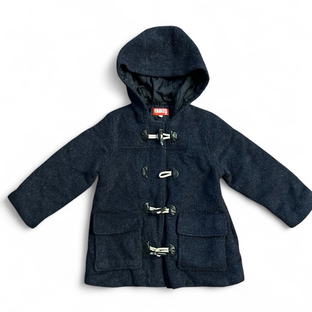 Fables Wool Kids Navy Pea Coat 3T